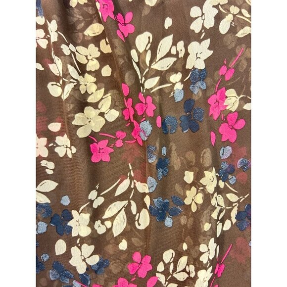 Lane Bryant Brown Floral Polyester Plus Top Size 28 - Picture 6 of 6